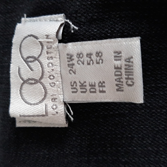 LOGO Lori Goldstein 24W Black Charcoal Grey Denim Button Released Hem Jacket - Picture 4 of 17